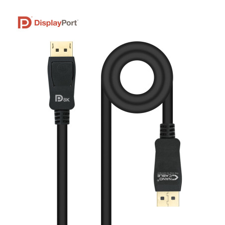 Câble DisplayPort 1.4 Nanocable 0.5m M M (Noir)