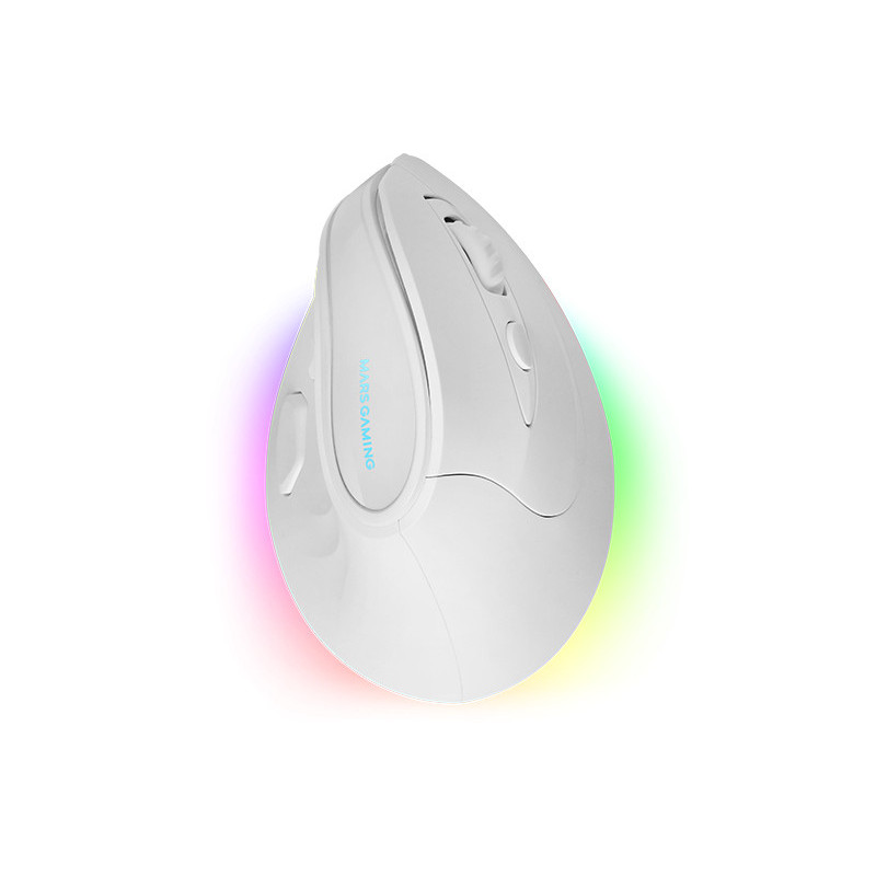 Souris sans fil Gamer ergonomique verticale Mars Gaming MM-SK RGB (Blanc)