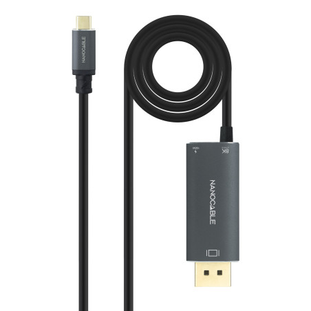 Cable adaptateur Nanocable USB-C vers DisplayPort 1.8m (Noir)