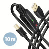Rallonge USB-A B 2.0 amplifiée Axagon ADR-210B M M 10m