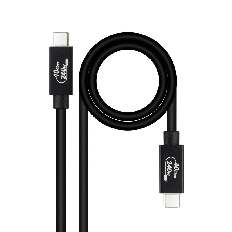 Câble Nanocable USB-C 4 M M 1,8m 240W (Noir)