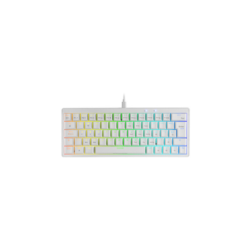 Clavier Gamer mécanique (Blue Switch) Mars Gaming MKMiniPro TKL RGB (Blanc)