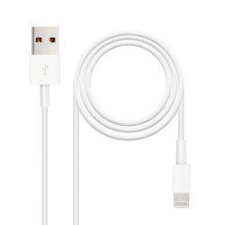 Câble Nanocable USB-A - Lightning M M 1m (Blanc)