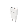 Chargeur secteur Nanocable 1x USB-C + 1x USB-A 25W (blanc)