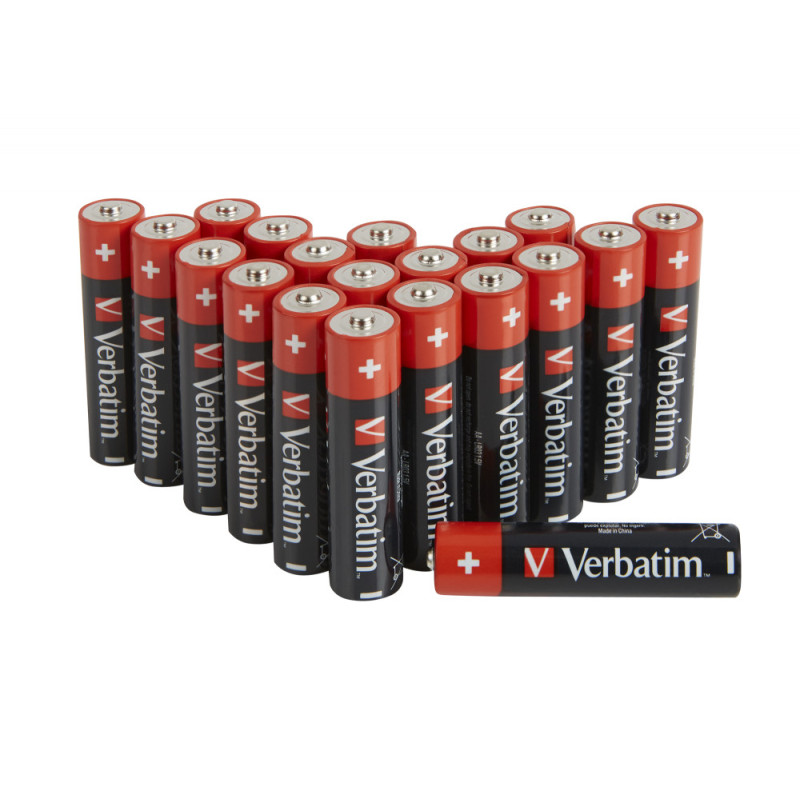 Lot de 20 piles Alcaline Verbatim Premium type AA (LR6) 1,5V