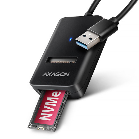 Adaptateur USB 3.2 Axagon ADM2-AM vers M.2 S-ATA NVMe auto-alimenté