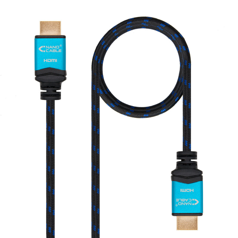 Câble Nanocable HDMI 2.0 M M 10m (Noir Bleu)