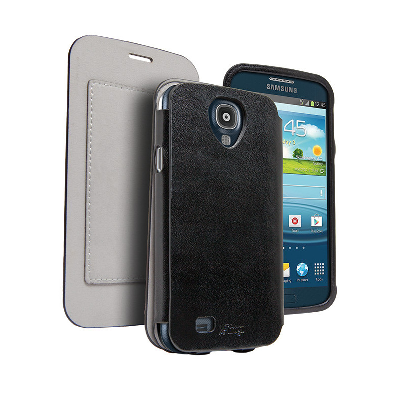Etui avec rabat simili cuir pour Galaxy S4 - Black