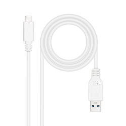 Câble Nanocable USB-A C 3.1 M M 2m (Blanc)