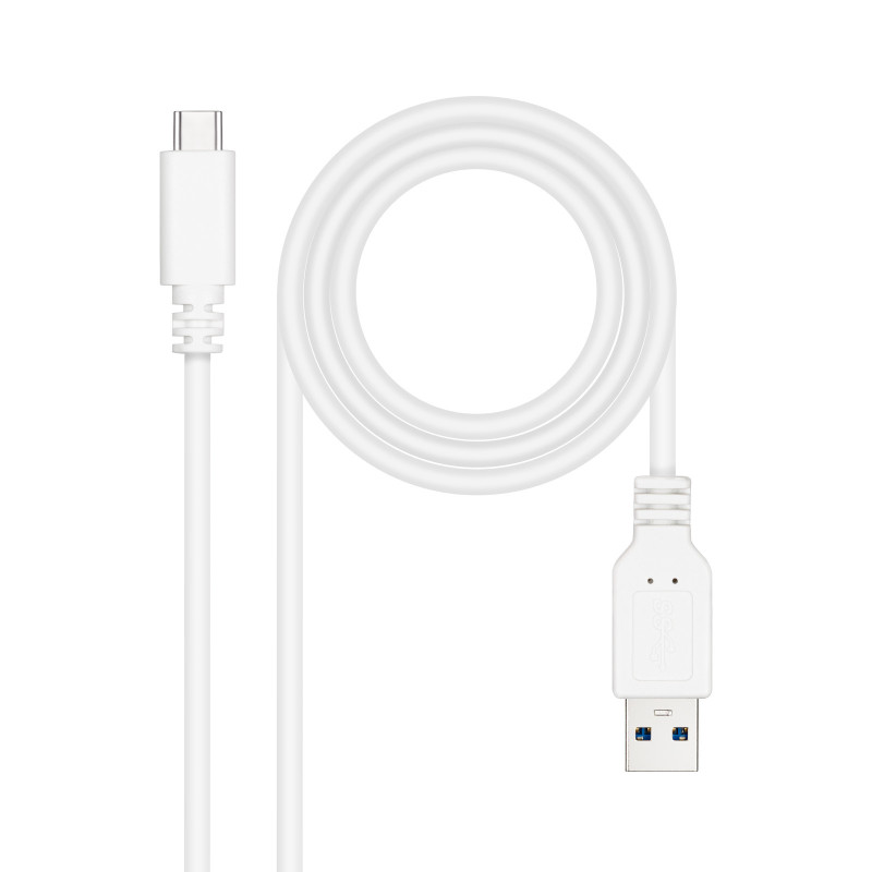 Câble Nanocable USB-A C 3.1 M M 2m (Blanc)