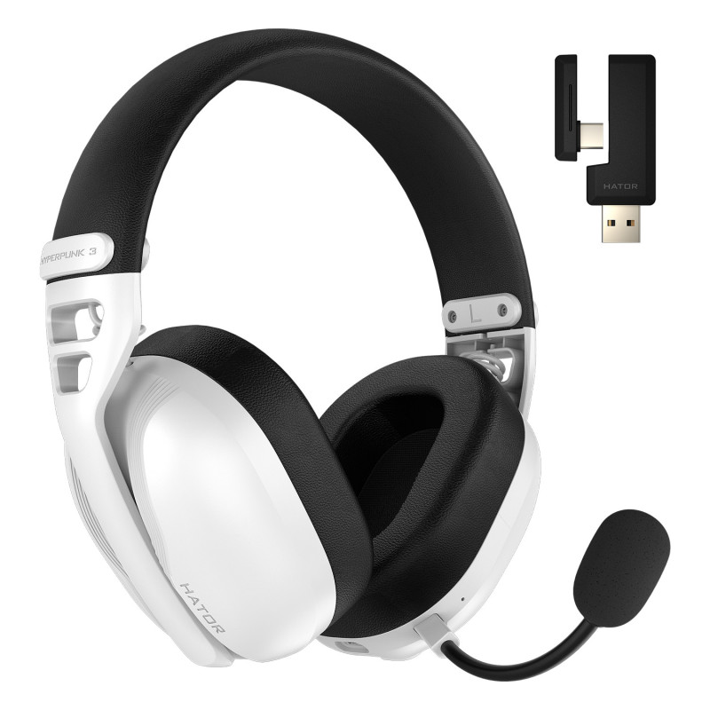 Casque Gamer sans fil Hator Hyperpunk 3 (Blanc)