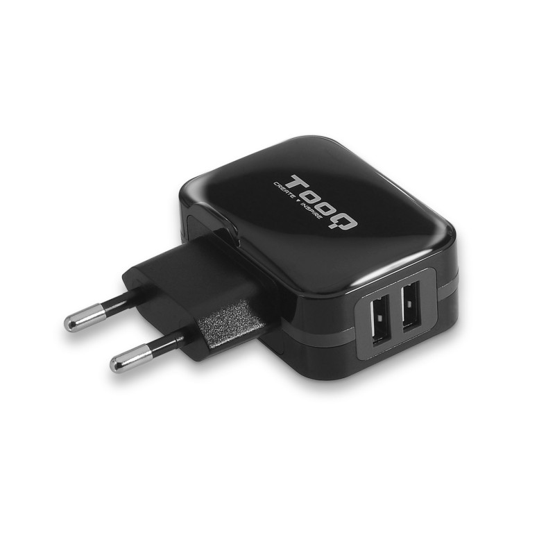 Chargeur secteur TooQ 2 port USB-A 17W (Noir)