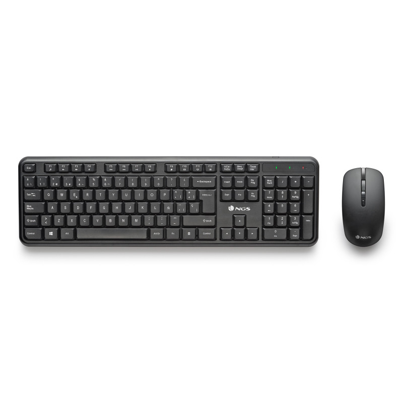 Pack 2en1 (Clavier Souris) sans fil NGS Serenity Silencieux (Noir)