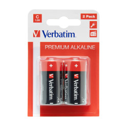 Lot de 2 piles Alcaline Verbatim Premium type C (LR14) 1,5V