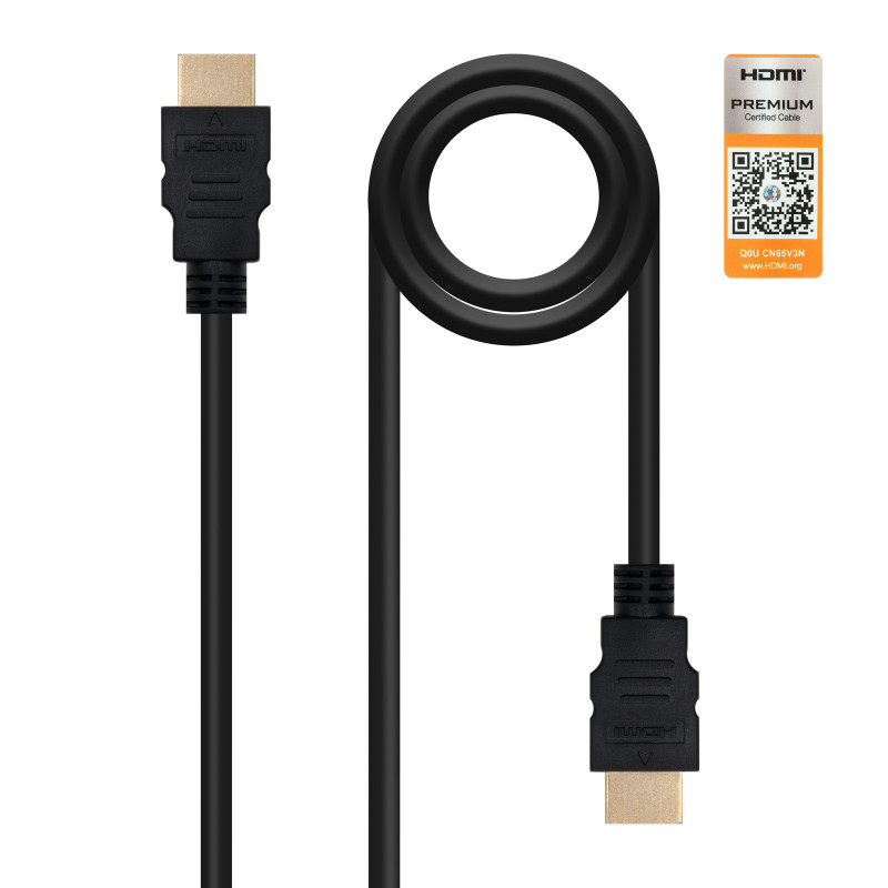 Câble Nanocable Premium HDMI 2.0 M M 2m (Noir)