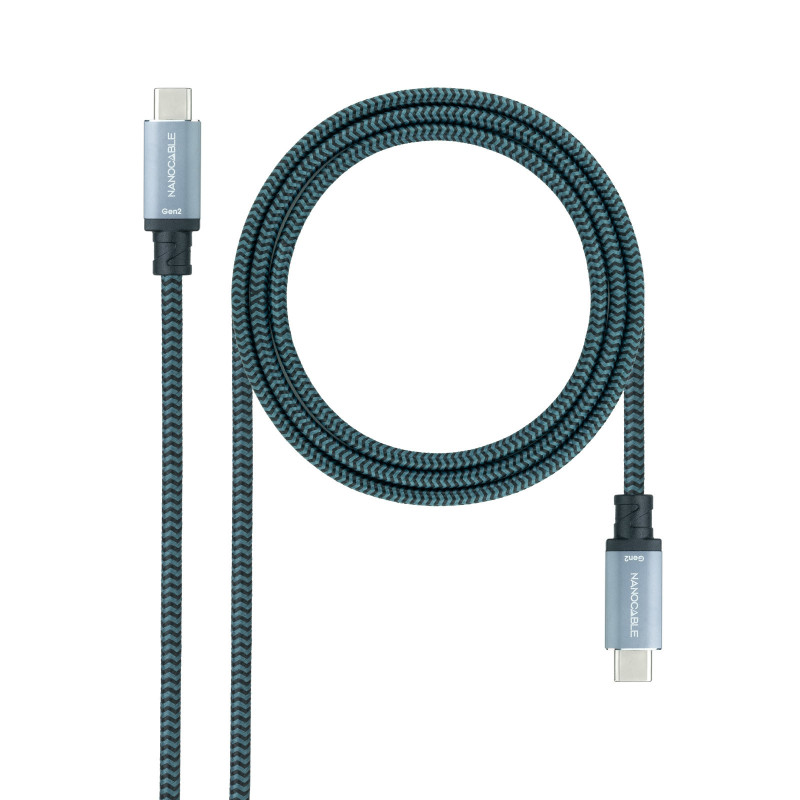 Câble Nanocable USB-C 3.2 M M 1m 100W (Gris)