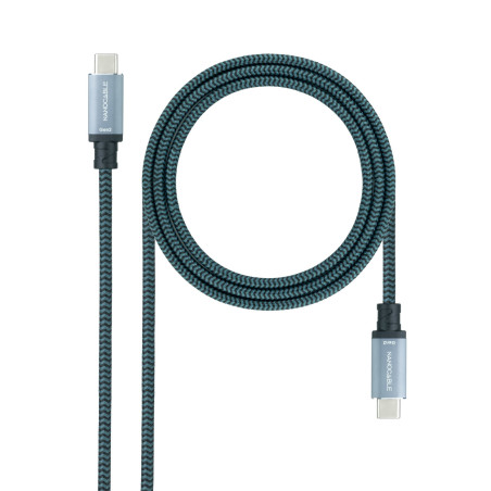 Câble Nanocable USB-C 3.2 M M 1m 100W (Gris)