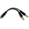 Adaptateur Startech jack 3,5 mm 4 broches F vers 2 x Jack 3,5 mm 3 broches M