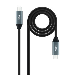 Câble Nanocable USB-C 3.2 M M 1m 100W (Noir Gris)