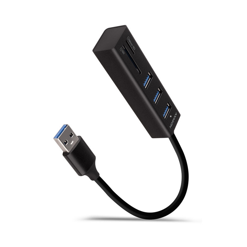 Hub USB-C 3.0 Axagon iHMA-CR3A - 3 ports USB-A + lecteur de cartes (Noir)