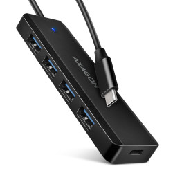 Hub USB-C 3.0 Axagon HUE-C1C - 4 ports USB-A (Noir)