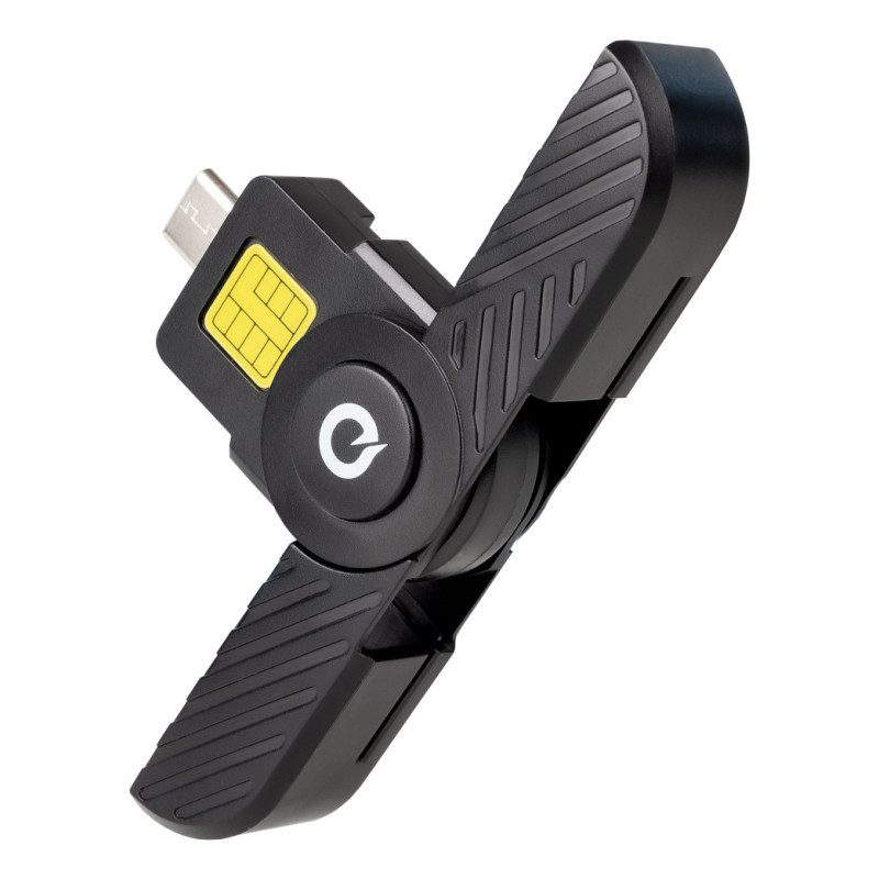 Lecteur de Cartes à puce TooQ TQR-3011B USB-C 2.0 (Noir)
