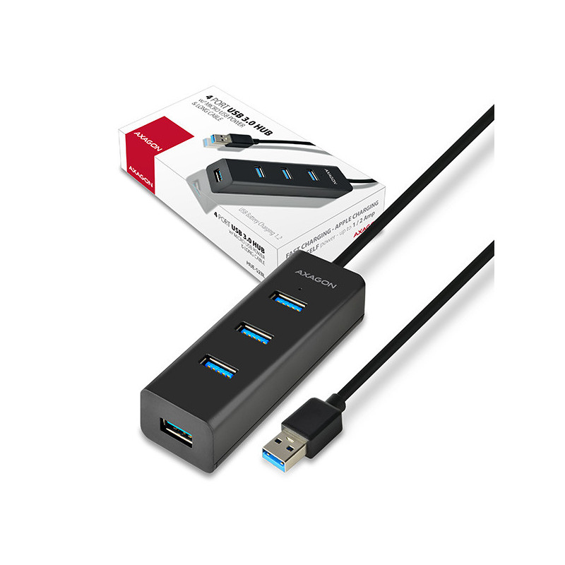 Hub USB 3.0 alimenté Axagon HUE-S2BP - 4 ports (Noir)