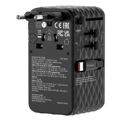 Adaptateur universel de voyage Verbatim Charge'n'Travel 70W (Noir)