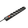Multiprise Surtension Trust 6 prises + Interrupteur 1,8m (Noir)