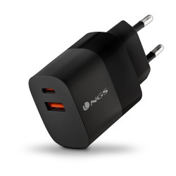 Chargeur secteur NGS Bud 1x USB-C + 1x USB-A 45W (Noir)