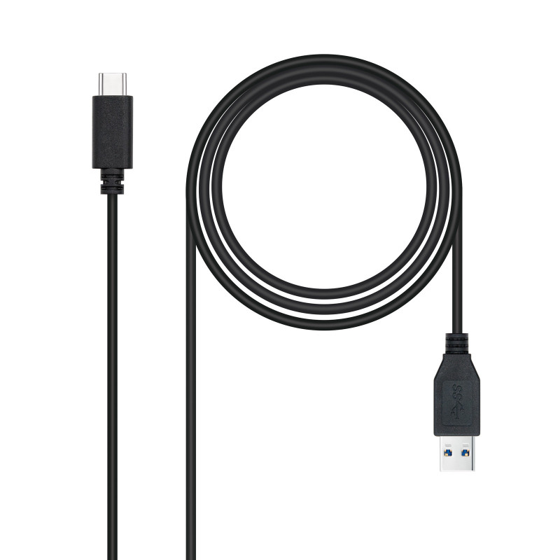 Câble Nanocable USB-A C 3.1 M M 2m (Noir)
