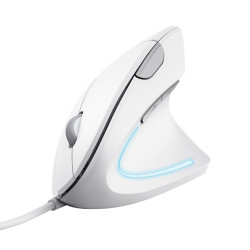 Souris filaire ergonomique Trust Verto (Blanc)