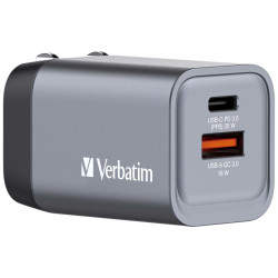 Chargeur secteur Verbatim GNC 1x port USB-A + 1x port USB-C 35W (Noir)