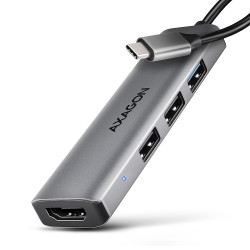 Adaptateur USB-C 3.2 Axagon HMC-H3A vers HDMI, 3x USB-A (Gris)