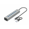Hub USB-A C I-Tec Charging Metal - 7 ports USB 3.0 (Gris)