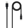 Câble Nanocable USB-A C 2.0 M M 3m (Noir)