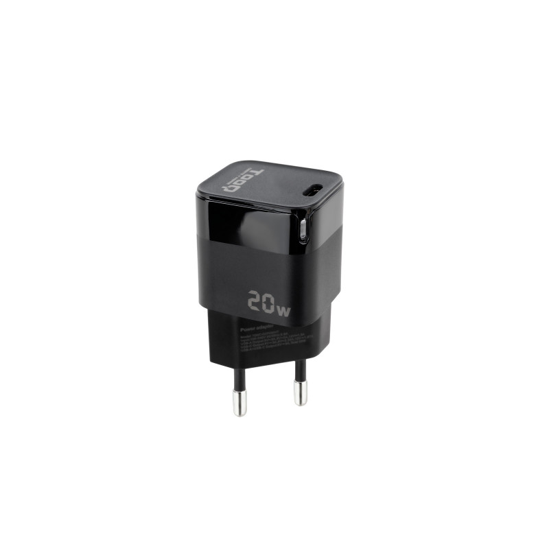Chargeur secteur TooQ 1 port USB-C 20W (Noir)