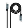Câble Nanocable USB-C 3.2 M M 2m 100W (Noir Gris)