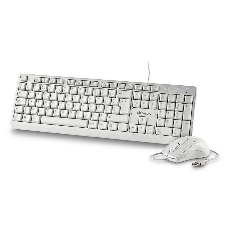 Pack 2en1 (Clavier Souris) NGS Cocoa (Blanc)