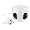 Multiprise Nanocable GaN  x 3 prises + x 2 USB-A + x 1 USB-C 20w (Blanc)