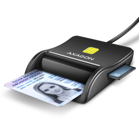 Lecteur de Cartes à puce Axagon CRE-SM3SD USB 2.0