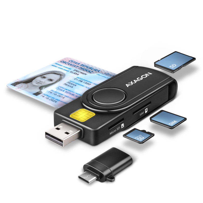 Lecteur de Cartes externe Axagon CRE-SMP2A