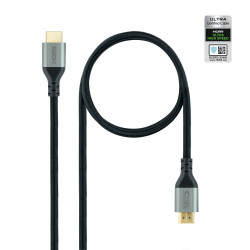 Câble Nanocable HDMI 2.1 M M 3m (Noir Gris)