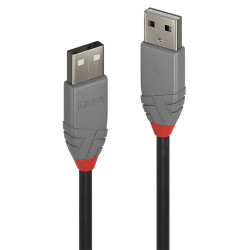 Cable Lindy Anthra Line USB 2.0 A M M 1m (Gris)