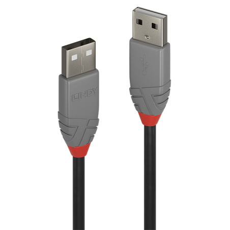 Cable Lindy Anthra Line USB 2.0 A M M 1m (Gris)