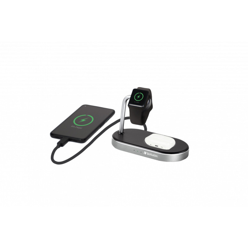 Chargeur sans fil Verbatim WCS-02 pour Apple Watch et iPhone (Gris)