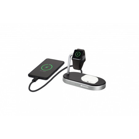 Chargeur sans fil Verbatim WCS-02 pour Apple Watch et iPhone (Gris)