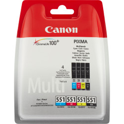 Pack 4 cartouches d'encre CANON CLI-551 ( couleurs + noir )