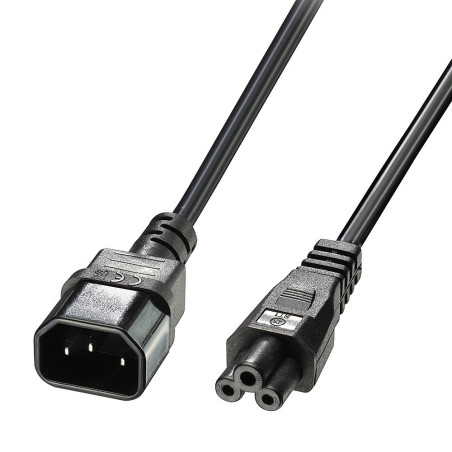 Câble d'alimentation Lindy IEC C14 F vers tripolaire 1m (Noir)