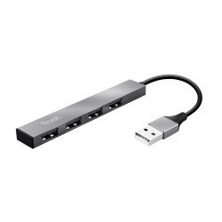 Hub USB 2.0 Trust Halyx - 4 ports (Gris)